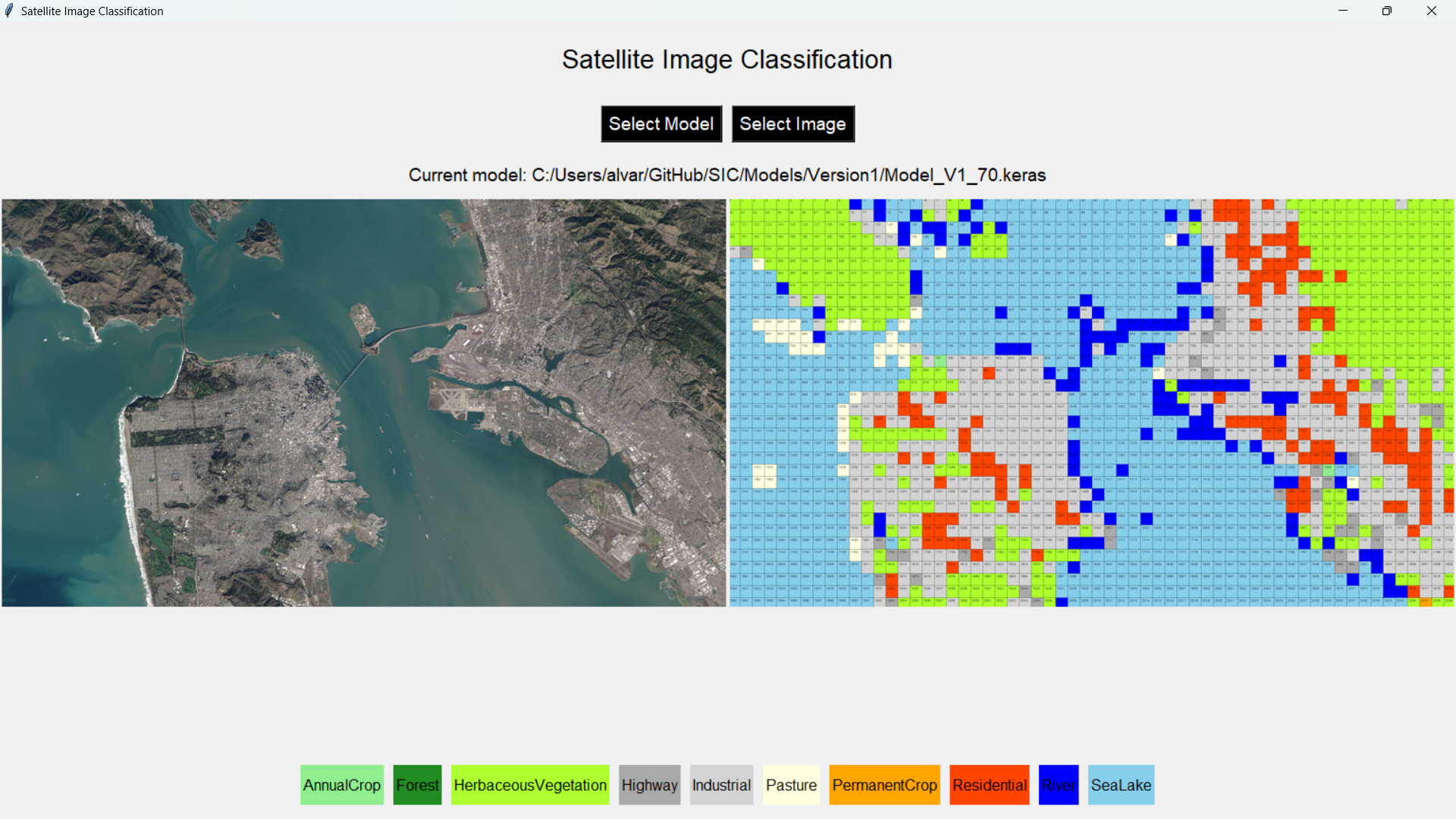 Satellite Image Classifier result 1
